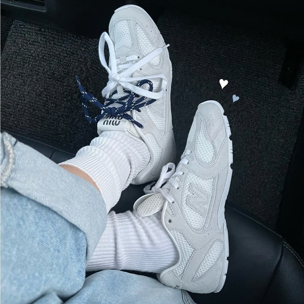 Miu Miu x New Balance White Sneakers